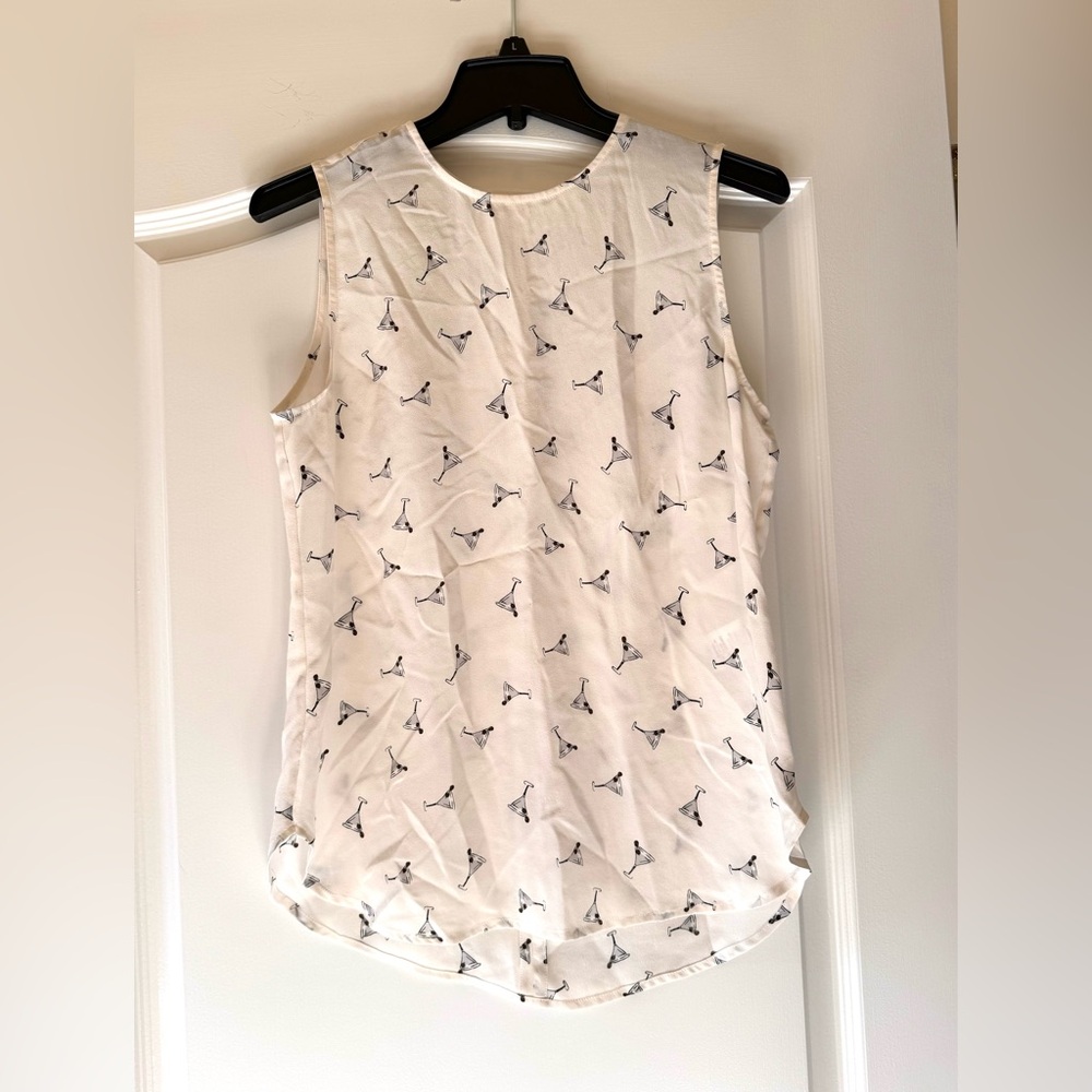 Equipment Silk Sleeveless Cocktail Martini Printed Blouse